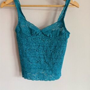 Teal Lace Sleeveless Top